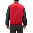 thumbnail image 2 of Men's Classic Two Tone Snap Button College Sports Letterman Varsity Jacket (Red/Black, L), 2 of 3
