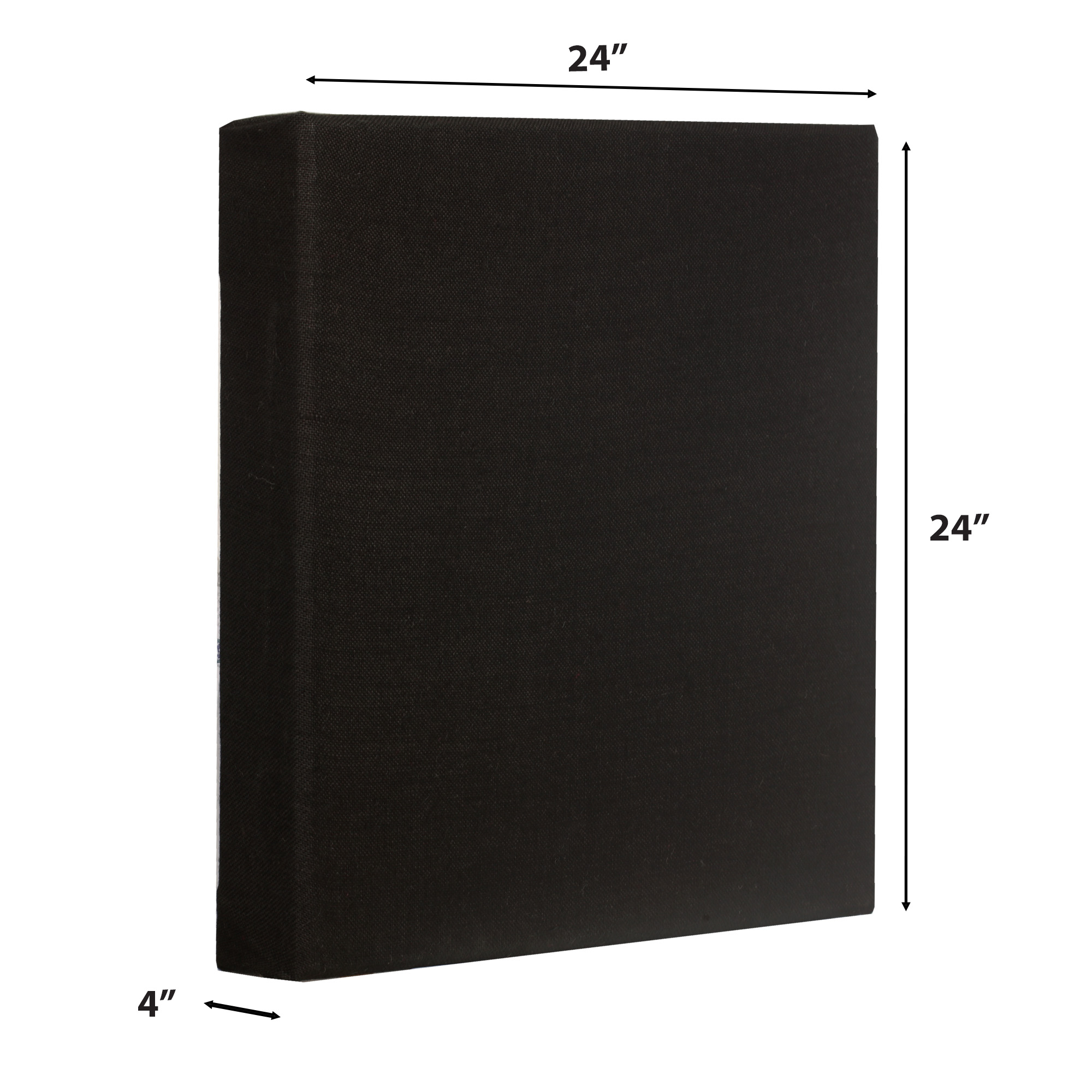 ATS Acoustics Sound Absorbing Acoustic Panel 24" x 24" x 4" Beveled Edge (Black)