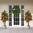 thumbnail image 2 of Gymax 2PCS 5 FT Artificial Croton Plant w/ Multi-colored PEVA Leaves Solid Wood Trunk, 2 of 10