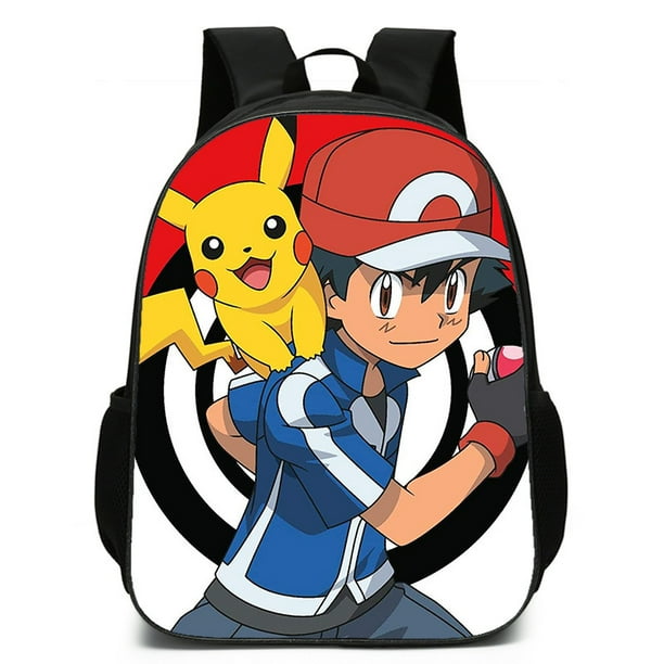 Mochila escolar de Pokemon para adolescentes, niños y niñas, Pikachu personalizado, bolsa de viaje de gran capacidad, Ash Ketchum, mochila para niños con dibujos animados hola suerte unisex