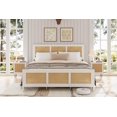thumbnail image 3 of Negra platform marco de cama con boho cane cabecero, strong metal slats, noise-free, no box spring required, 3 of 7