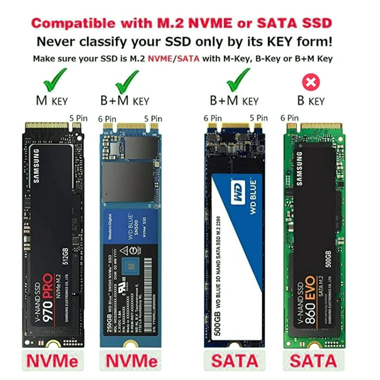 M2 SSD Enclosure NVME SSD Enclosure M.2 to USB Type C Hard Drive