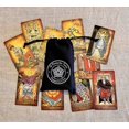 thumbnail image 2 of Unique Eco Plastic Borderless Waterproof Tarot Deck Gold Foil Tarot Big Size 3"x 5" 78 Cards Radiant Wise Spirit Tarot Guidebook Velvet Pouch, 2 of 9