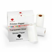 Phomemo Adhesive Silver Glitter Transparent Thermal Paper, for Phomemo M02/M02 Pro/M02S/M03/M04S Bluetooth Thermal Printer, 50mm x 3.5m