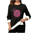thumbnail image 3 of JUSLIO Warm Blouses for Women Thermal Fleece Shirts Tops Graphic Long sleeve Round Neck Shirts Tops Black XL, 3 of 3