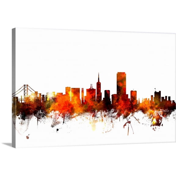 Great BIG Canvas | "San Francisco City Skyline" Canvas Wall Art - 30x20