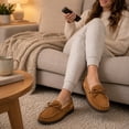 thumbnail image 5 of Alpine Swiss Sabine Women's Genuine Leather Suede Moccasin Slippers House Shoes, 5 of 8