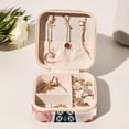 thumbnail image 6 of Valentine's Day Travel Portable Square Jewelry Box Organizer for Girls and Women with Ring Earring Necklace Bracelet Storage Display Case Holder, 6 of 6