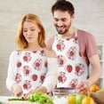 thumbnail image 3 of White Cow Strawberry Pattern Apron-Garden Aprons for Women with Pockets-Cotton Linen Waterproof Kitchen Cooking Gardening Aprons Adjustable for Kitchen,Cooking,BBQ and Salon 33x27 Inch, 3 of 7