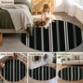 thumbnail image 5 of Round Rugs 3Ft, Black Green White Round Area Rug Washable Indoor Throw Carpet, Boho Vintage Abstract Striped Lines Small Non Slip Circle Rug for Bedroom Living Room Home Decor Aesthetic, 5 of 8