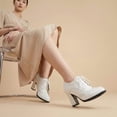 thumbnail image 5 of SACFOF Women's Chunky High Heel Oxford Pump Lace Up Wingtip Perforated Platform Vintage Brogues Dress Shoes, 5 of 6