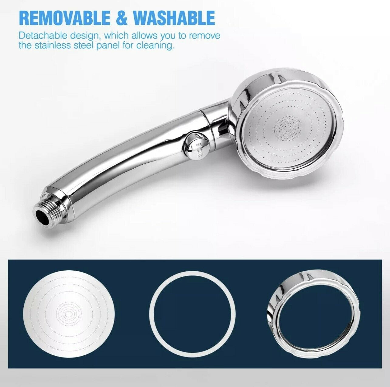High Pressure Handheld Shower head  ON/OFF Pause Switch 3 Spray Modes Sprayer Puppy Shower For RV Camper Mobil Home Long Hose 78"
