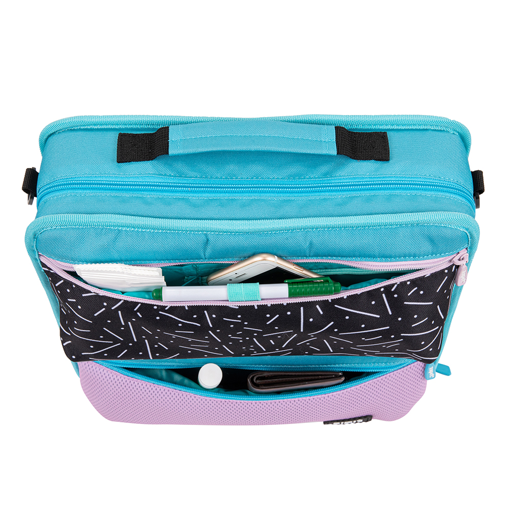 ZIPIT and GO, Fashion Binder for Girls, 3 Ring Organizer Bag, 2” Round Ring (Black, Pink, Teal)