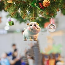 Christmas Car Hanger Ornament, Cute Dog Design Acrylic Hanger for Car Rearview Mirror, Home Decoration for Holiday Season(D)