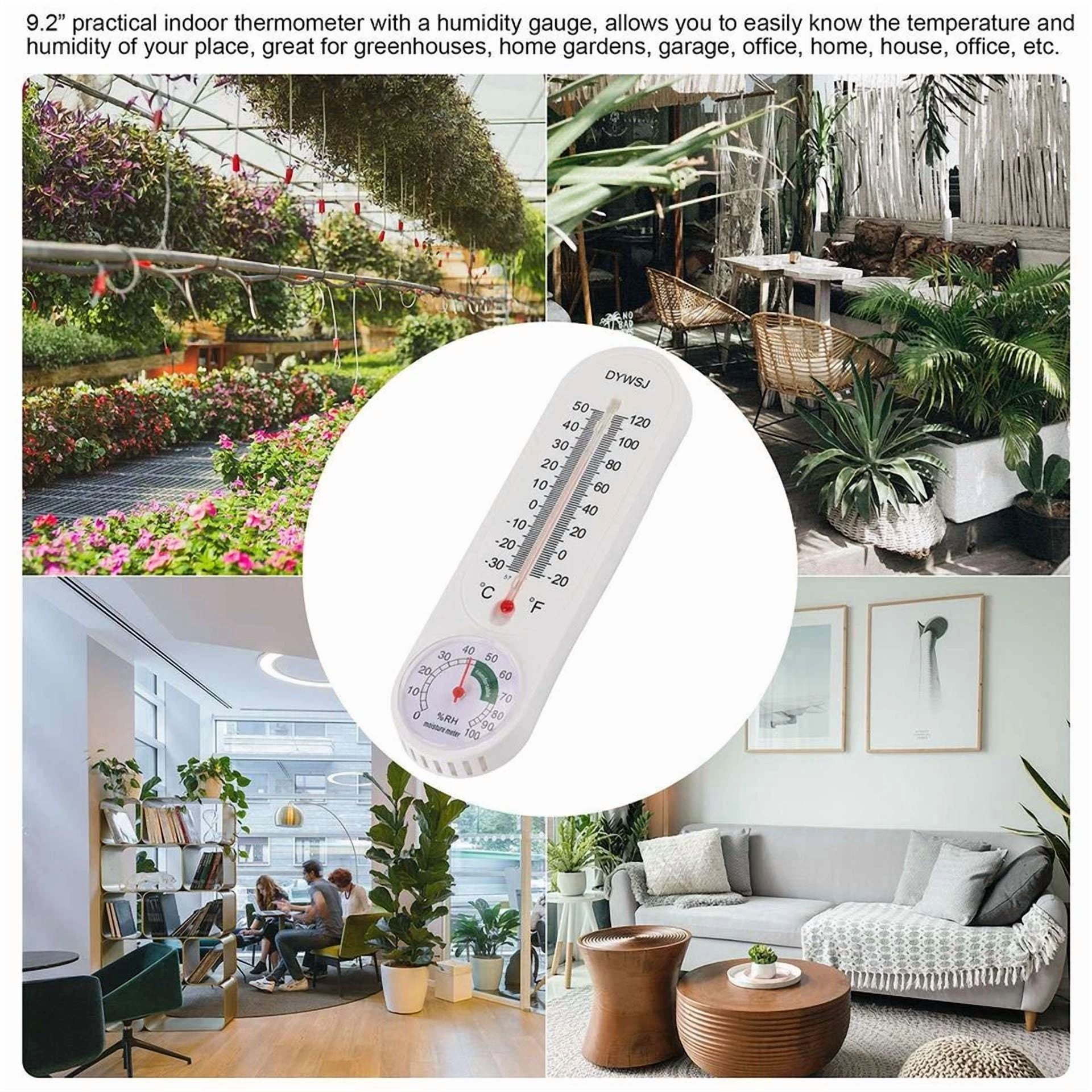 PURELY- 4Pcs Wall Thermometer Indoor Outdoor Yard Garden Greenhouse Home Humidity Meter