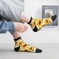 thumbnail image 2 of Rateoe Yellow Polka Dot Sunflower Pattern Quarter Crew Socks,Toe Seamed Ankle Socks,Cotton Cushioned Breathable Athletic Crew Sports Socks, 2 of 7