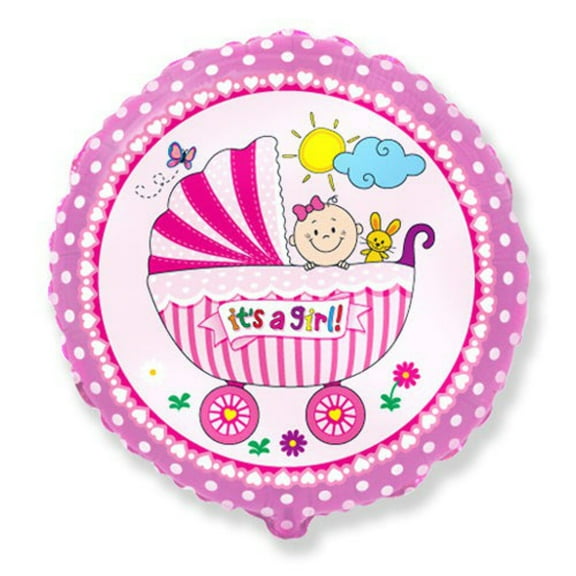 18 inch Baby Buggy Girl Foil Mylar Balloon - Party Supplies Decorations