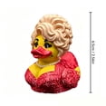 thumbnail image 6 of Glam Country Star Rubber Duck, Collectible Bath Duck with Big Blonde Wig & Red Dress, Novelty Desktop Ornament, Fun Gift for Dolly Fans, 6 of 6