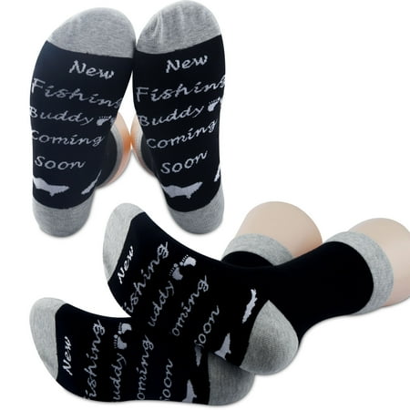 

New Dad Gift Daddy Socks New Fishing Buddy Coming Soon Pregnancy Announcement Gift