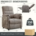 thumbnail image 3 of Power Recliner Chair, Holaki Electric Power Recliner with Side Pocket and Remote, Modern Chenille Fabric Recliner Chairs for Adults, Small Recliner for Small Space Nursery Living Room, Grey, 3 of 11