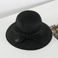 thumbnail image 7 of CYSFASHION Sun Hats for Women Vintage Roll Up Cool Casual Short Brim Felt Bucket Hat Black, 7 of 7