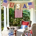 thumbnail image 2 of geerera Patriotic 4th of July String Pennant Banner, USA American Flag Burlap Banner, Red White Blue Star Garland for Independence Memorial Labor Day Holiday Decorations,98.4 inch, 2 of 6