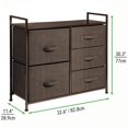 thumbnail image 5 of mDesign Storage Dresser Furniture, 5 Removable Fabric Drawers - Espresso Brown, 5 of 8