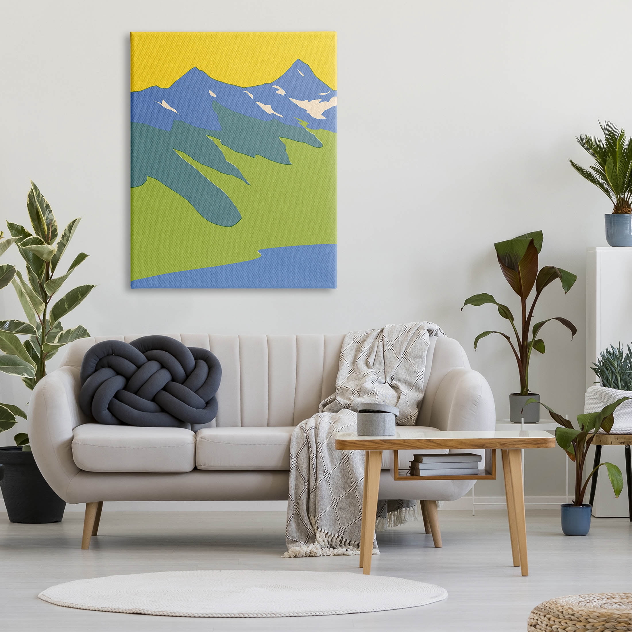 Stupell Industries Modern Seaside Mountain Range Graphic Art Gallery Wrapped Canvas Print Wall Art, Design by Jacob Green