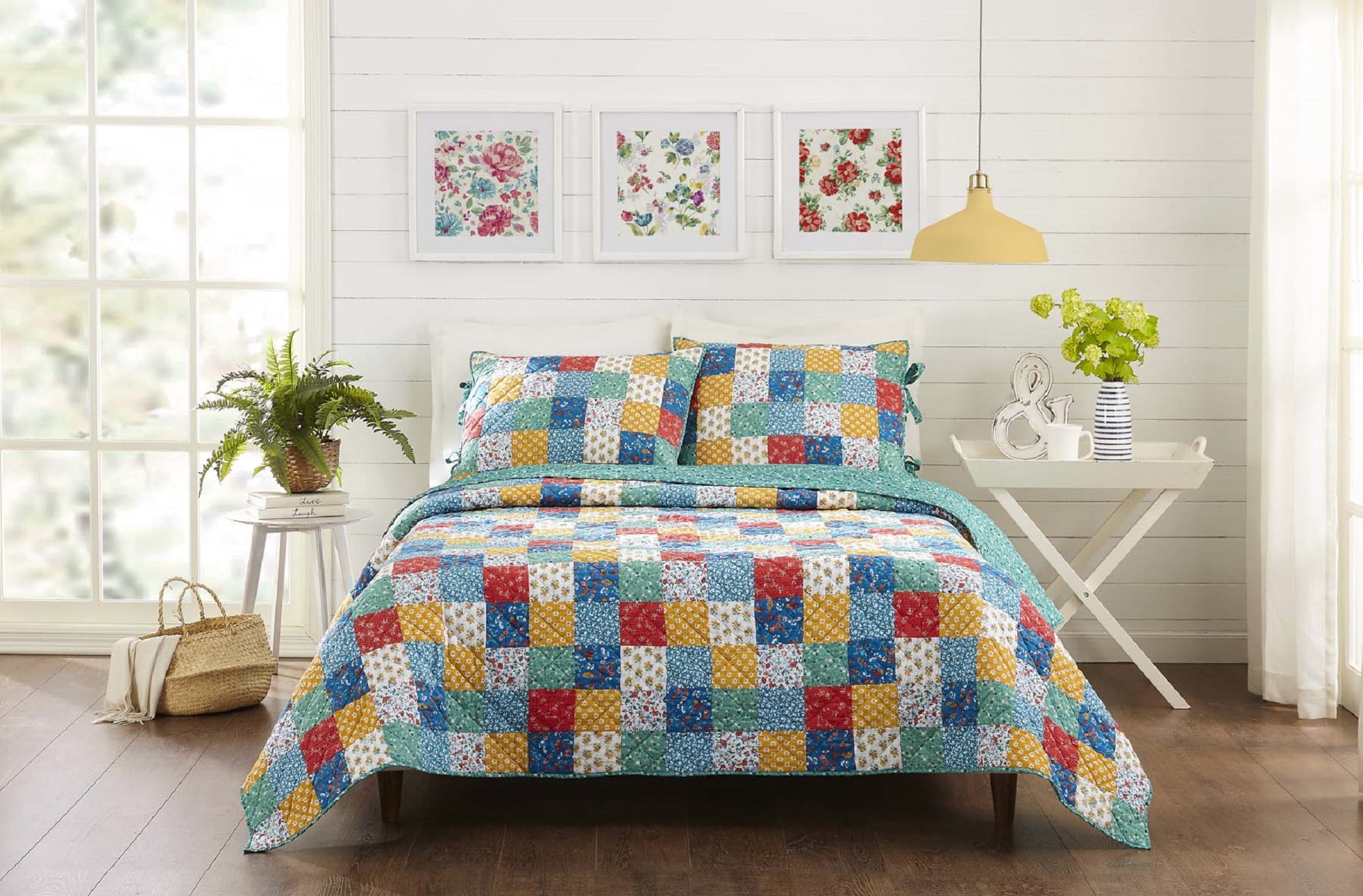 The Pioneer Woman Multi-Color Floral Patchwork 2-Piece Cotton Standard Sham Set