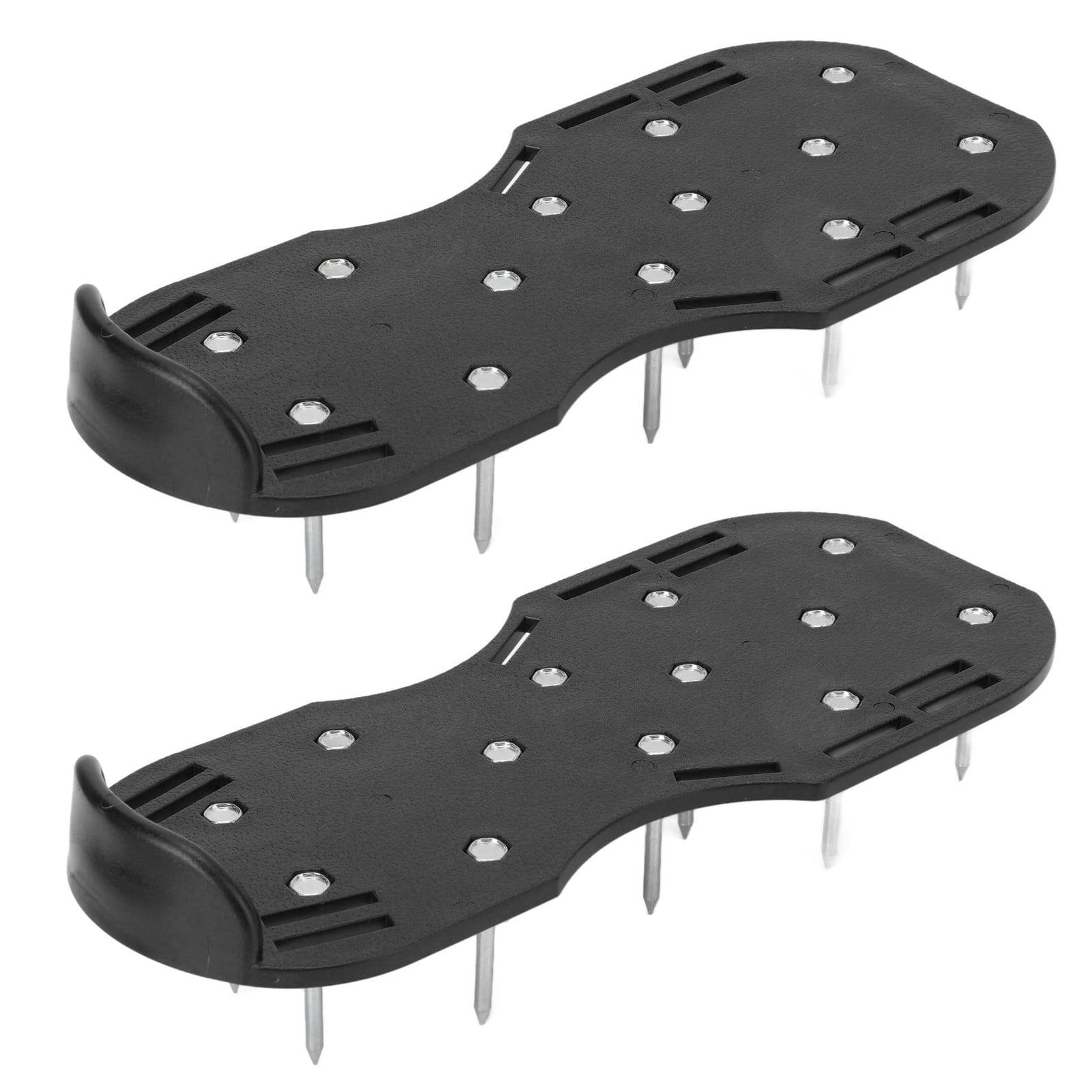 Yajisi Manual Lawn Aerator Shoes 11.6 Inches / 29.5 CM Walking Scarifier Grass Spike Sandals With Heavy Duty Metal Buckle Straps For Yard Gardening Soil Aeration And Turf Revitalization Black