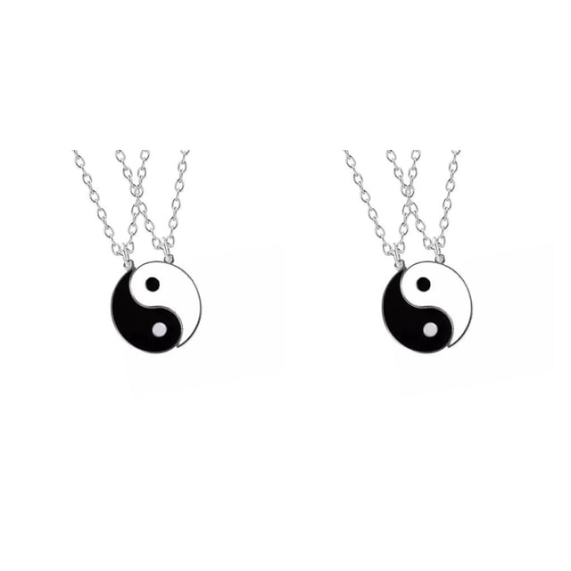 Jumpingount 1 Pair Adjustable Couple Necklace Lover Best Gift Ornaments Jewelry Classic Pendant Chinese Hanging Birthday Friends Unisex 50cm 2Conjunto