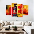 thumbnail image 3 of Elephant Stock Ethnic African Queen Wall Art - Horizontal Multi Panel Canvas - Living Room Wall Decor - People Multi Panel - Red And Black Decor - 84" x 54", 3 of 8