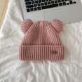 thumbnail image 2 of Gorro de punto cálido de invierno para mujer, gorro coreano con orejas bonitas, lana gruesa para otoño e invierno, unisex M(56-58cm), 2 of 2
