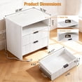 thumbnail image 5 of 2026 Premium Nightstands Set of 2, Modern Night Stands with Charging Station, 2 Drawers with Fluted Wood Front, End Side Tables for Bedroom & Living Room, Solid Wood Legs, White, 5 of 5