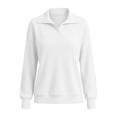 thumbnail image 5 of OunisaWomen's Henley Collar Sweatshirt, Long Sleeve Loose Casual Pullover, 5 of 8