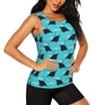thumbnail image 2 of Womens Workout Tank Tops, Cute black Stingray blue funny Racerback Tank Tops Quick Dry Vest Sleeveless Athletic Yoga Gym, 2 of 7