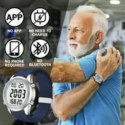 Hearkent Pedometer Watch for Walking for Senior Non Bluetooth No App Required with Steps Calories Counter -2306 blue