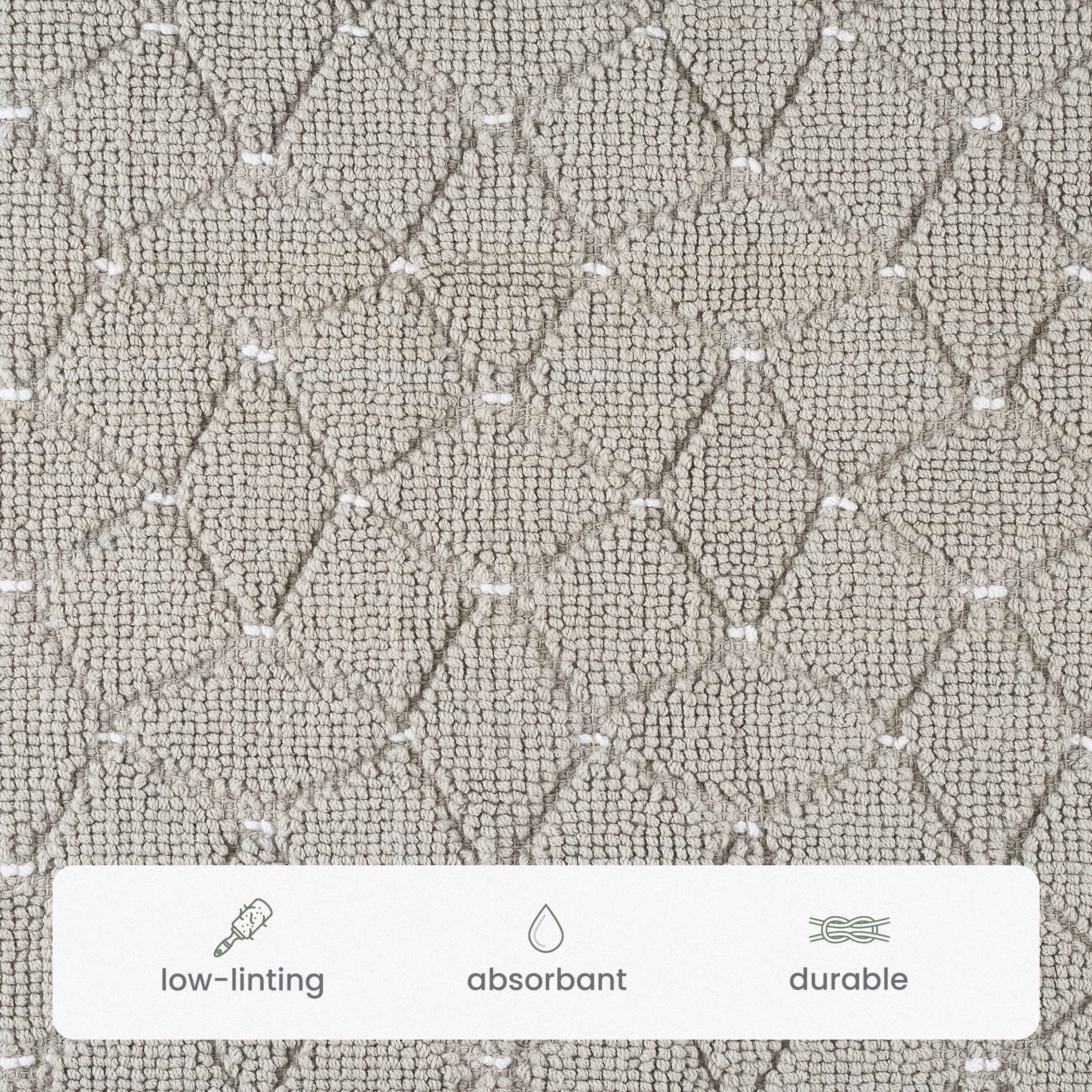 Martex Restore Geometric Cotton Bath Rug, 20" x 32", Diamond Grey