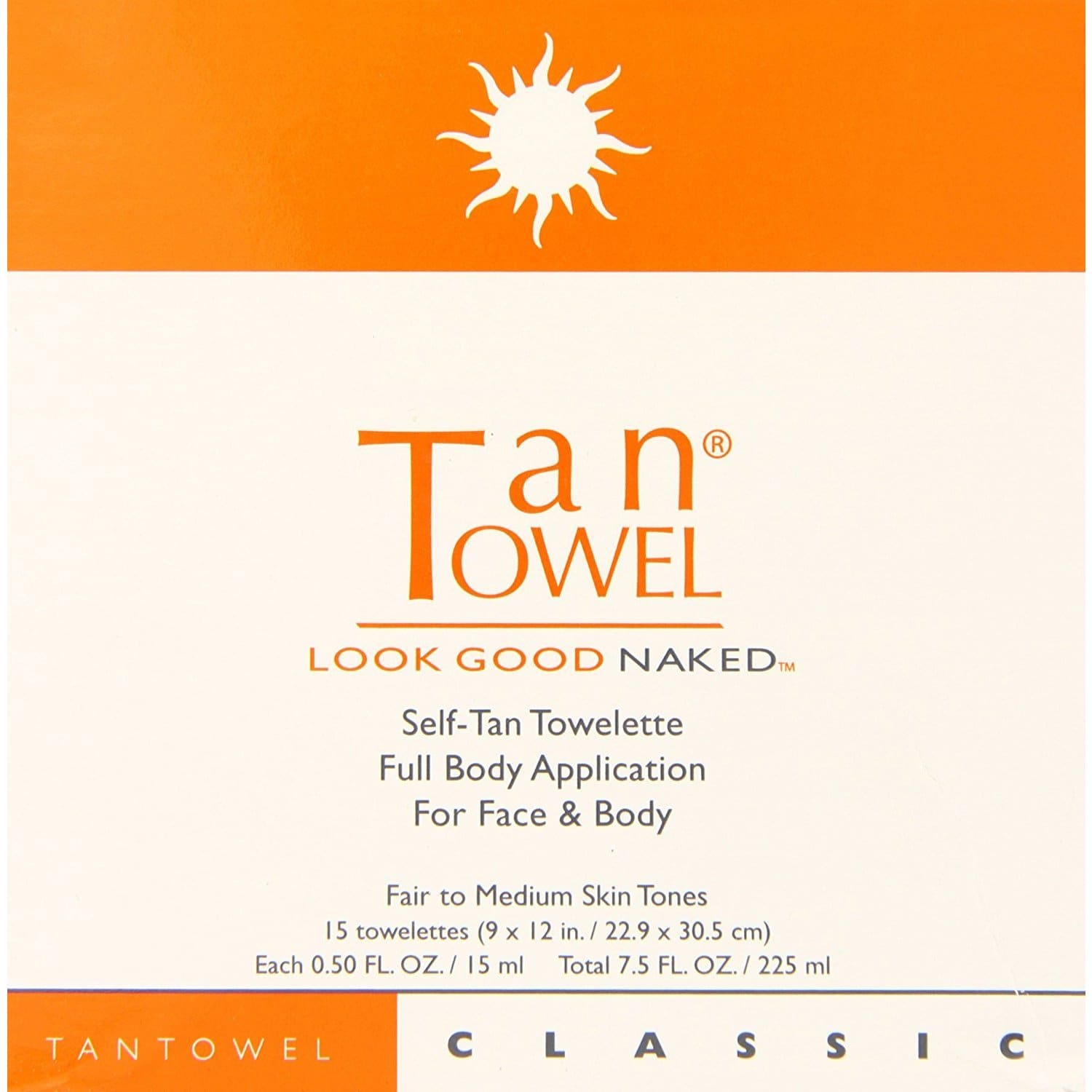 Tan Towel Tan Towel Full Body Classic, Self Tanning Towelettes (3