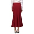 thumbnail image 3 of INSPIRE CHIC Women's Fishtail Long Skirt High Waist Work Office Maxi Mermaid Skirts 2XL Dark Red, 3 of 5