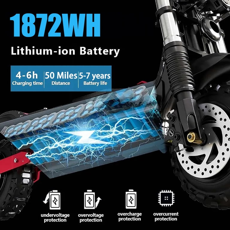 JUEXING 72V 6000W E-Scooter, 45-50 MPH, 50 Miles Range, Off-Road