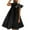 Black, variant on Odeerbi Women's Summer 2025 Casual Round Neck Solid Ruffle Loose Dress Black