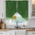 thumbnail image 3 of Swag Valance Curtains for Windows, Ombre Waves Light Filtering Kitchen Curtains with Rod Pocket, Abstract Art Gradient Sage Green Modern Window Treatment Valances for Living Room, 36x36 - 2 PCS, 3 of 9