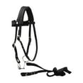 thumbnail image 1 of jinwen Horse Bridle with Rein Adjustable Horse Leading Rope Equestrian Gear S Black, 1 of 9