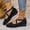Black Wedge Shoes for Women, variant on CYMMPU Women's Crisscross Strap Wedge Flats, Closed Toe Lightweight Daily Walking Shoes Brown 42