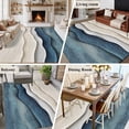 thumbnail image 5 of 5'x7' Area Rugs, Navy Blue Ombre Indoor Outdoor Area Rug for Living Room Bedroom, Modern Wave Abstract Art Washable Bathroom Rugs Kitchen Floor Carpet Mats Home Decor Aesthetic, 5 of 8