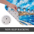 thumbnail image 6 of Pofeuu Greek Island Windmills Painting Print Flannel Doormats Rug16"x24"Rug Washable Doormats Indoor Outdoor Rugs for Layered Front Door Mats, Porch, Kitchen, Entryway, 6 of 7