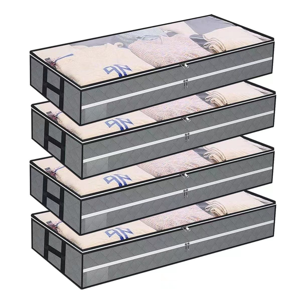 Under Bed Storage Bags 4 pack with Reinforced Handle 96L Underbed