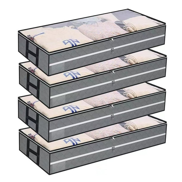 Under Bed Storage Bags 4 pack with Reinforced Handle 96L Underbed