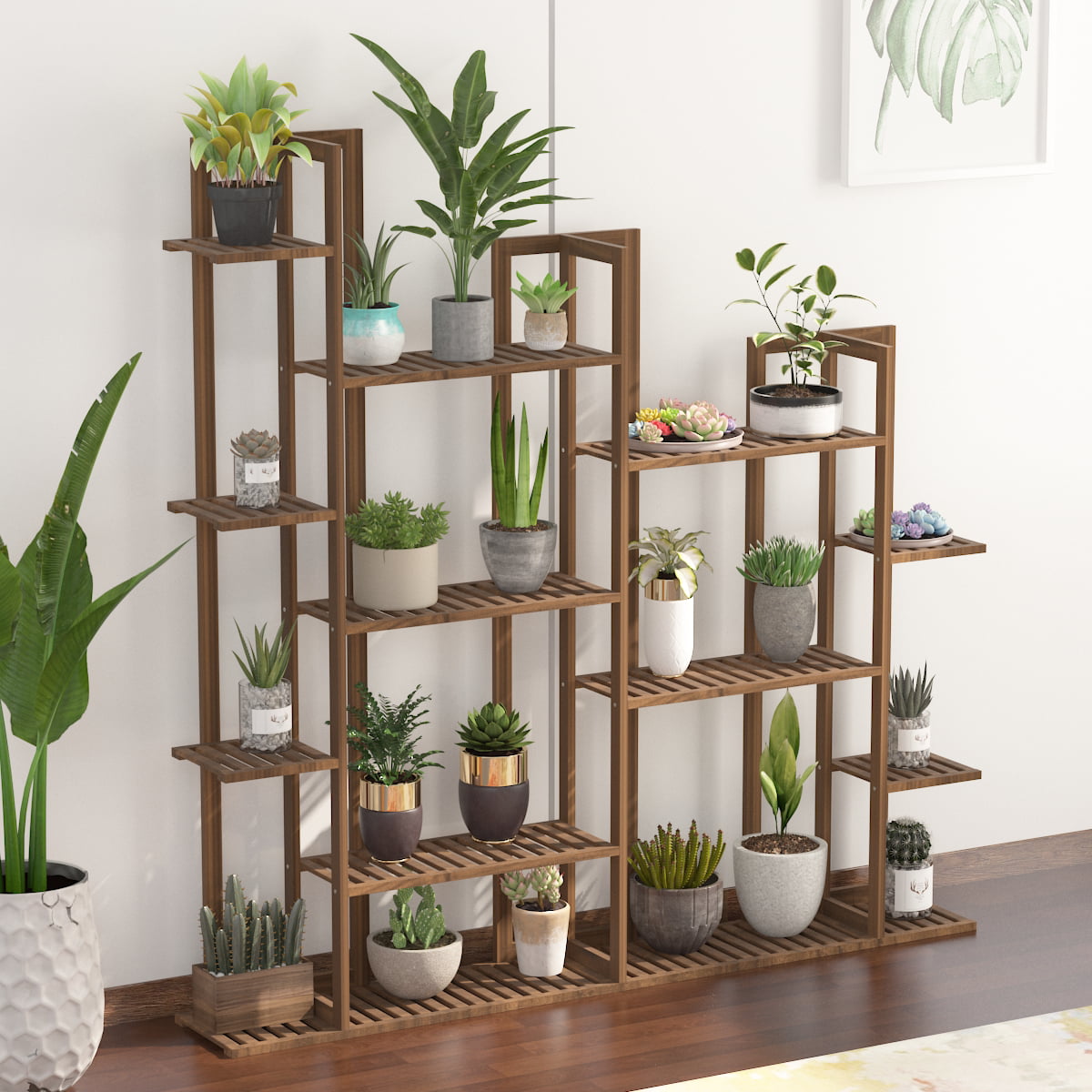 3 Tier Wooden Flower Pot Herb Vegetable Plant Stand Holder Display Shelf Rack 
